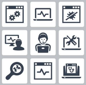 9 different icons arranged in an order with each showing administrative tasks of an user